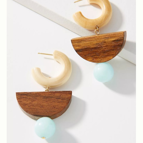 Anthropologie Jewelry - New Anthropologie Sophie Monet Mystic Drop Earrings Wood